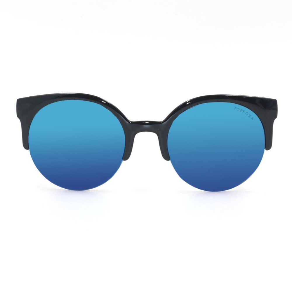 3 Electric Blue Retro Round Sunglasses | TOPFOXX